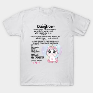 To My Daughter Unicorn Lover T-Shirt